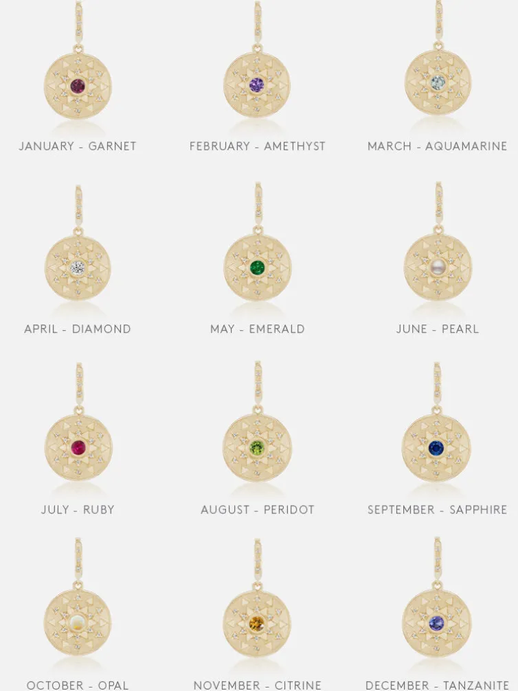Mini Sun Sign Medallion Months