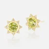 Mini Sun Stud Earrings Yellow Diamond