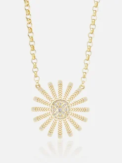 Mini Sunflower Pendant Necklace Diamond