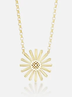 Mini Sunflower Pendant Necklace Diamond