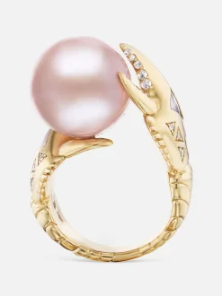 Pink Pearl Claw Ring