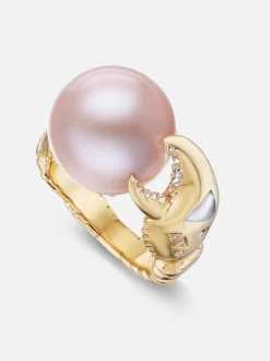 Pink Pearl Claw Ring