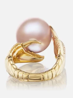 Pink Pearl Claw Ring