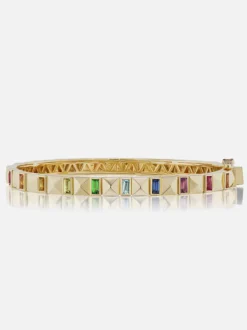 Pyramid Stud Bangle in Rainbow