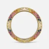 Rosa Pavé Knife Edge Band, Multicolor