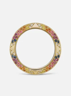 Rosa Pavé Knife Edge Band, Multicolor