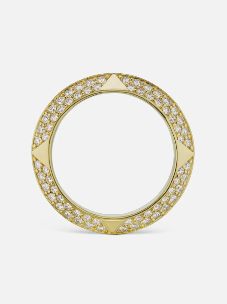 Rosa Pavé Knife Edge Band, Diamond