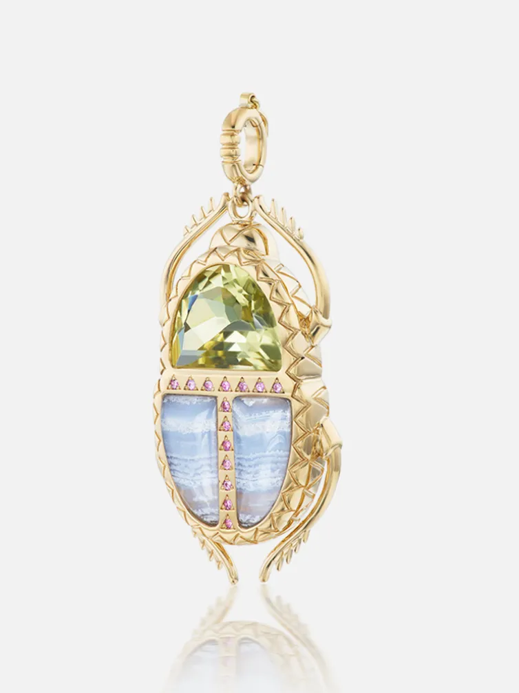 Scarab Pendant Lemon Quartz