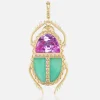 Scarab Pendant Pink Topaz and Chrysoprase