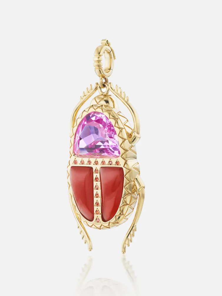 Scarab Pendant Pink Topaz