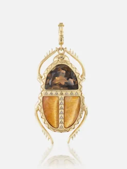 Scarab Pendant Smokey Topaz