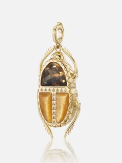 Scarab Pendant Smokey Topaz
