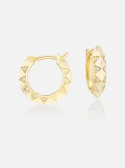 1/2" Skinny Talisman Hoops Diamond