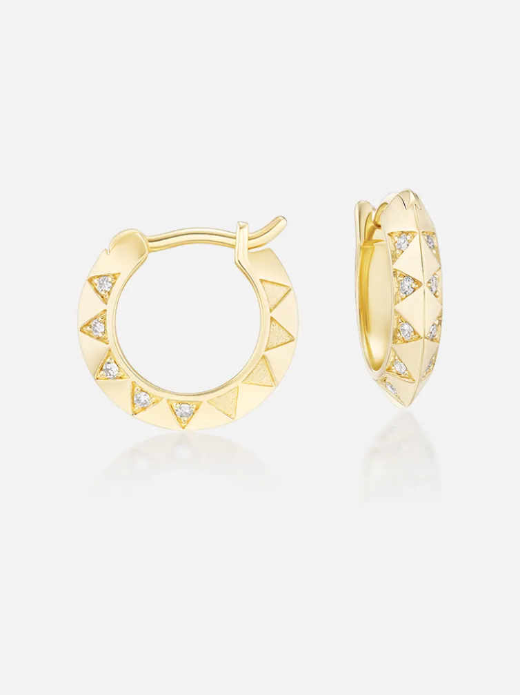 1/2" Skinny Talisman Hoops Diamond