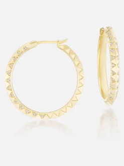 1" Skinny Talisman Hoops Diamond