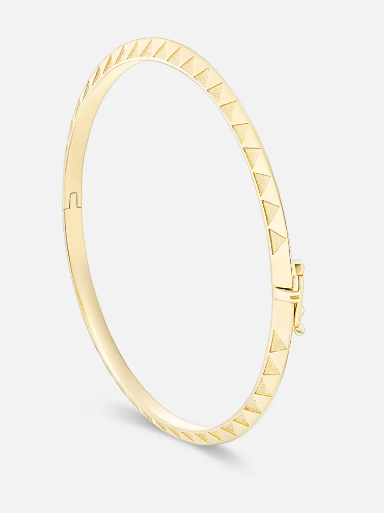 Skinny Talisman Textured Bangle