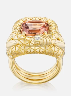 Snake Giza Padparadscha Ring