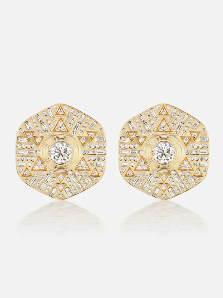Stardust Major Button Stud Earrings