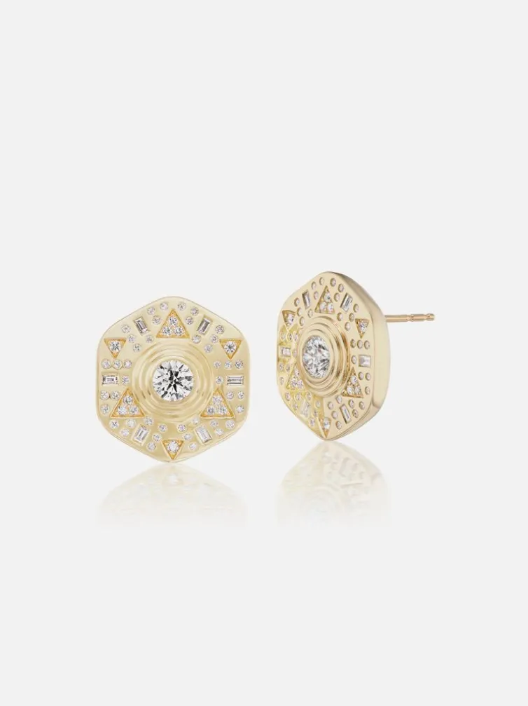 Stardust Mini Button Stud Earrings