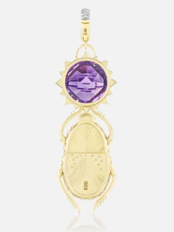 Sun Scarab Pendant Amethyst & Opal