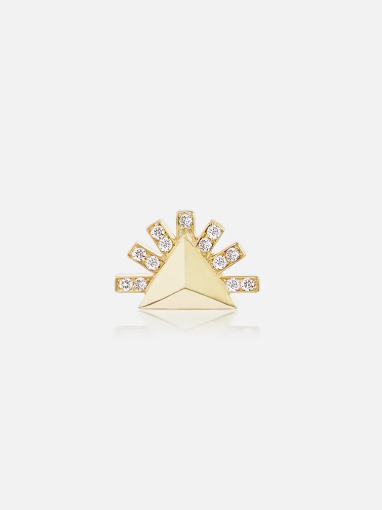 Sunburst Stud Earring Single