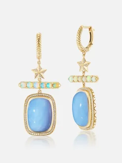Supernova Huggie Earrings Opal Chalcedony