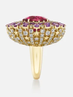 Supernova Rubellite Cocktail Ring