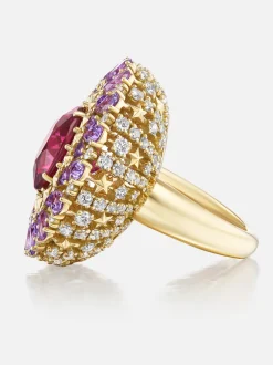 Supernova Rubellite Cocktail Ring