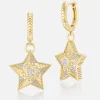 Supernova Star Drop Huggie Earrings