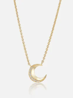 Tiny Moon Pendant Necklace