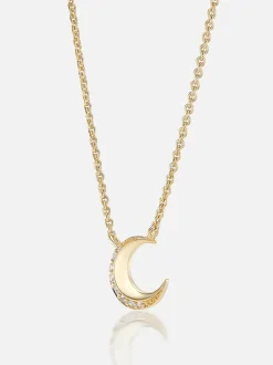 Tiny Moon Pendant Necklace