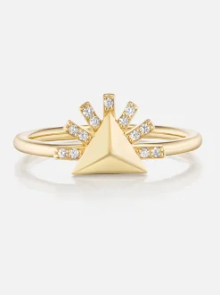 Tiny Sunburst Stacking Ring