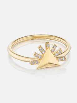 Tiny Sunburst Stacking Ring