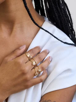 Tiny Sunburst Stacking Ring