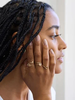 Tiny Sunburst Stacking Ring