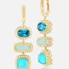Totem Huggie Earrings Blue Zircon Turquoise Opal