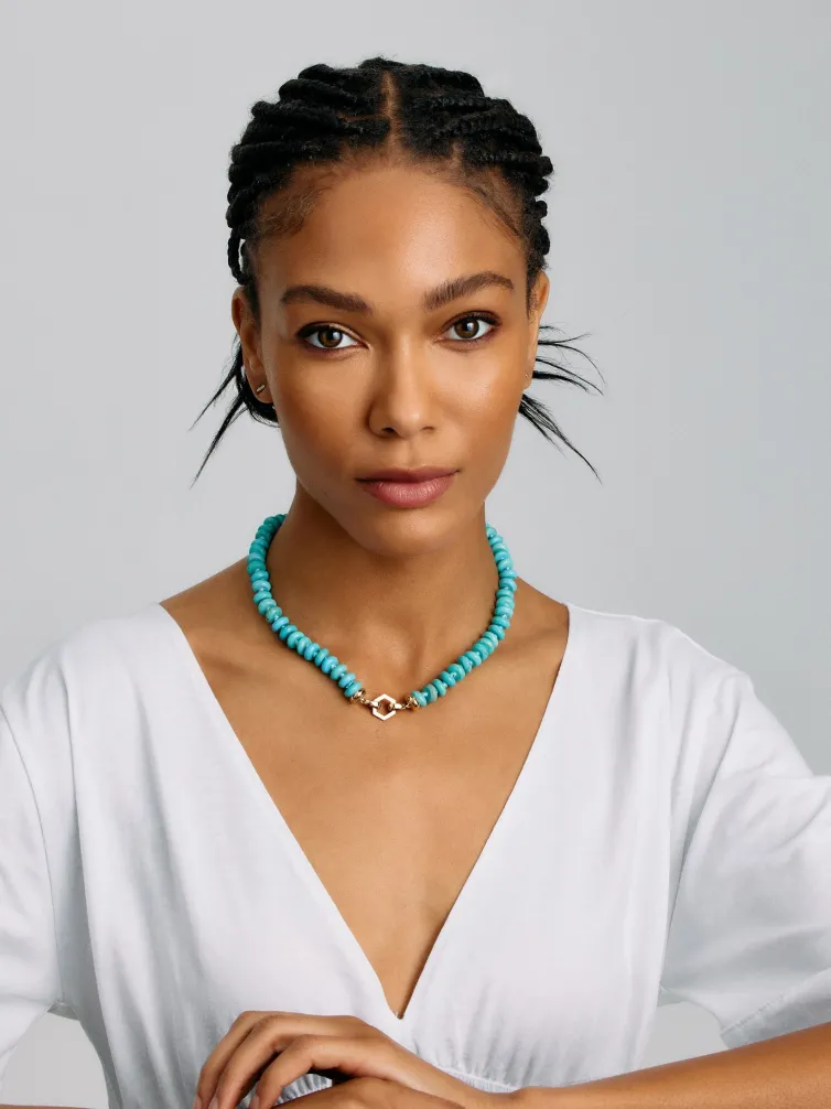 Turquoise Bead Foundation Necklace