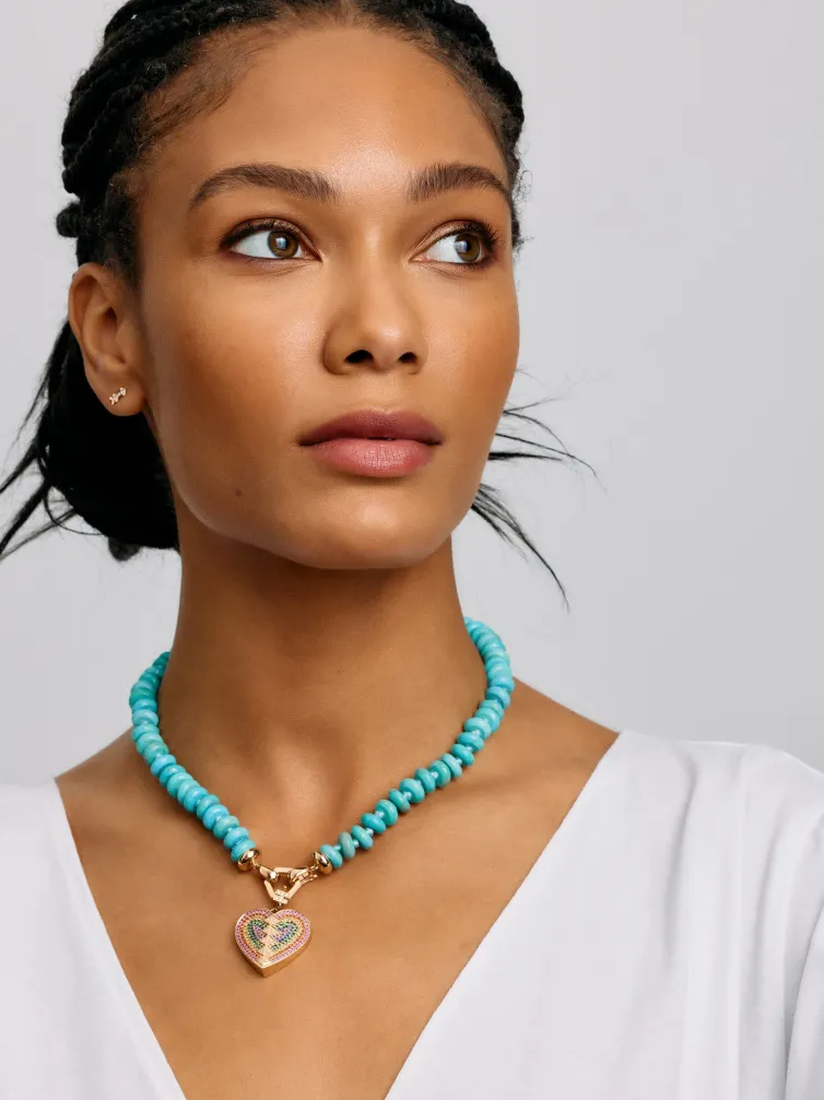 Turquoise Bead Foundation Necklace