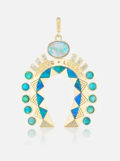 XL Opal Horseshoe Pendant